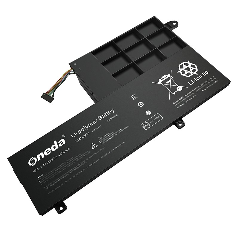 Oneda New Laptop Battery for Lenovo Ideapad 300S 系列  Series L14M2P21 [Li-polymer 4-cell 30Wh/4050mAh] 