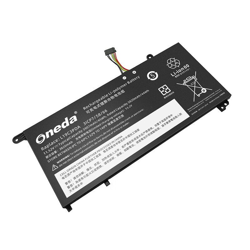 Oneda New Laptop Battery for Lenovo L19C3PDA Series L19L3PDA [Li-polymer 3-cell 3907mAh/45WH] 